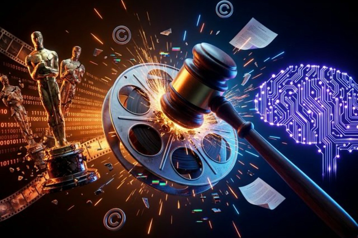 Gavel and film reel representing the Seedance 2.0 Hollywood copyright dispute